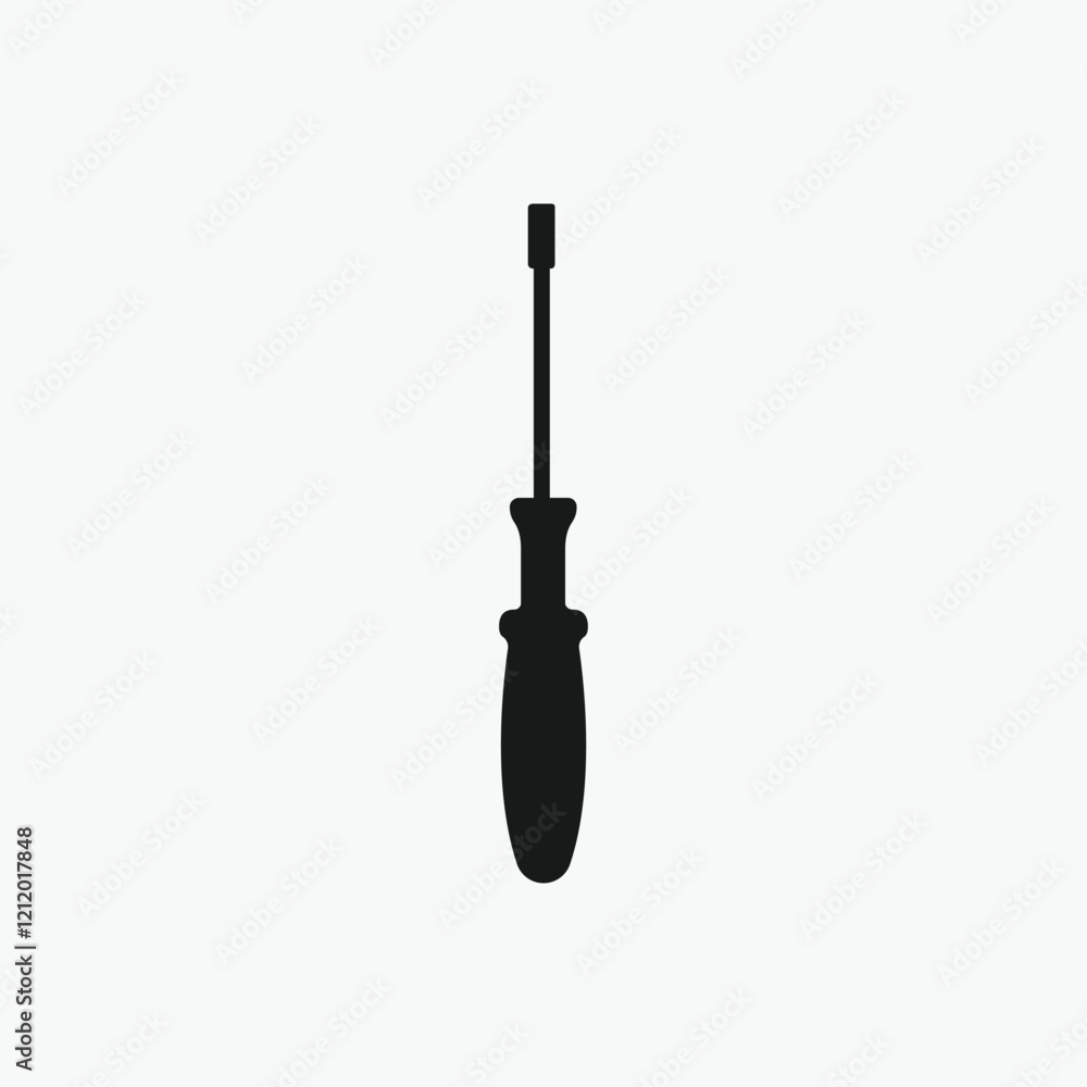 Obraz premium Simple black silhouette of a screwdriver.