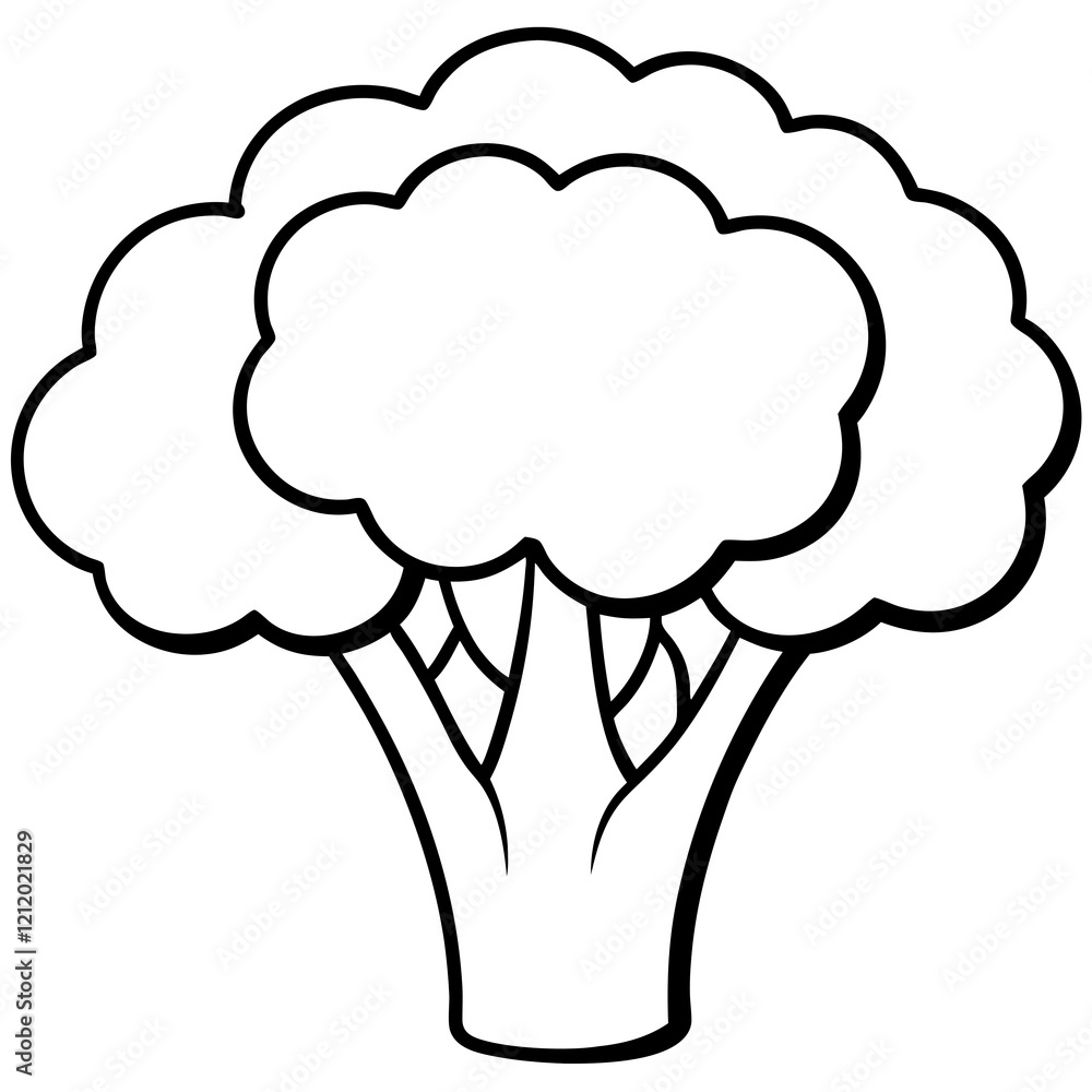 Minimalist Broccoli Vector Graphic Minimalist Broccoli Vector Graphic
