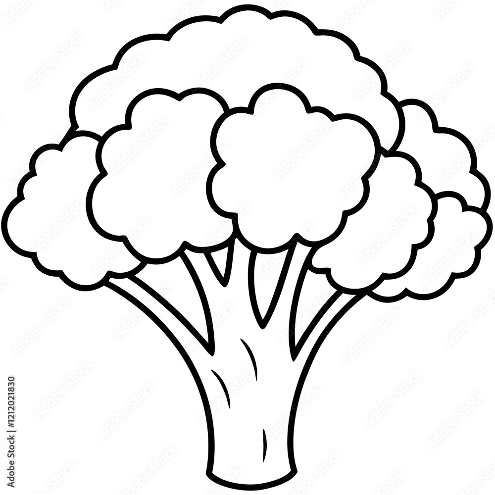 Minimalist Broccoli Vector Graphic Minimalist Broccoli Vector Graphic