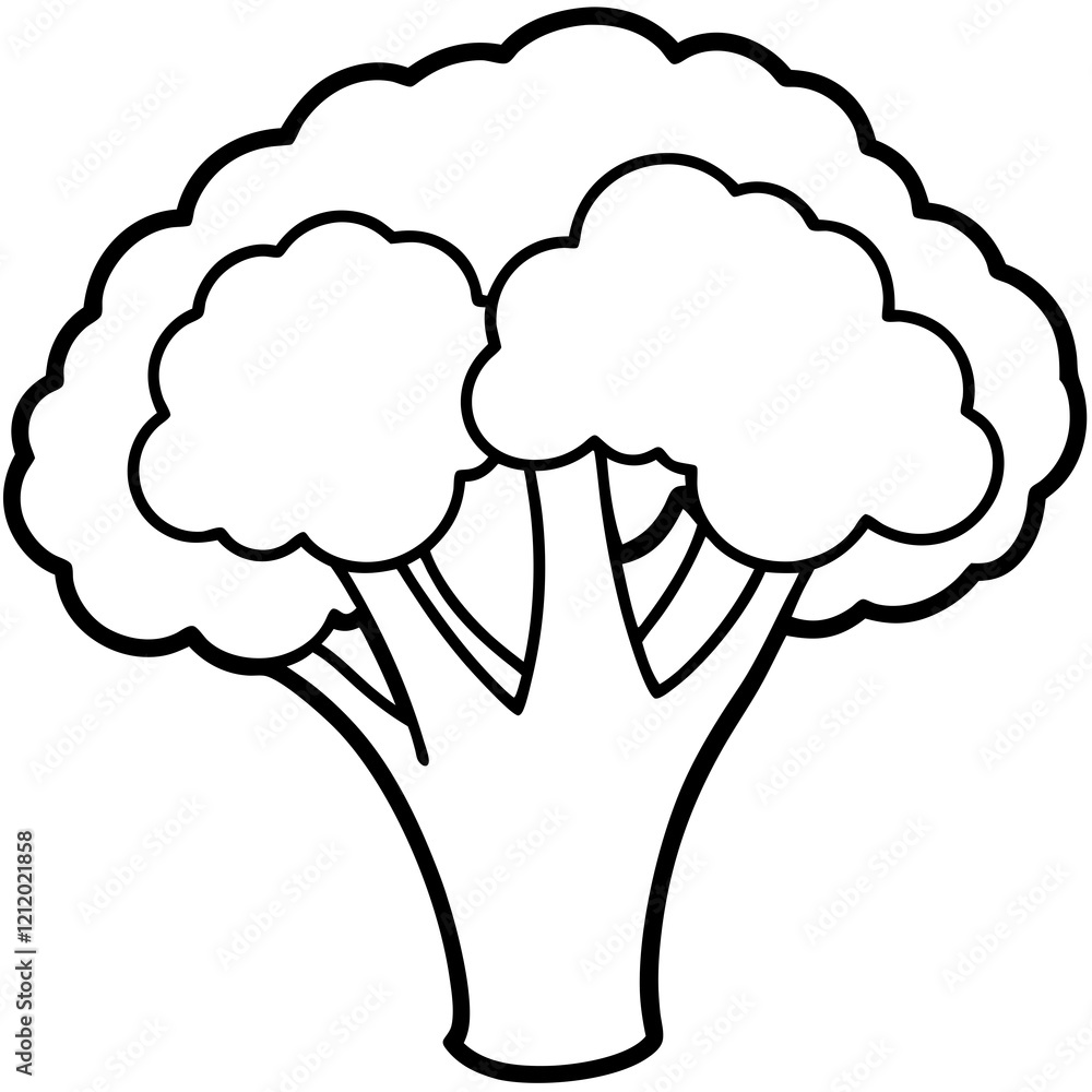 Minimalist Broccoli Vector Graphic Minimalist Broccoli Vector Graphic