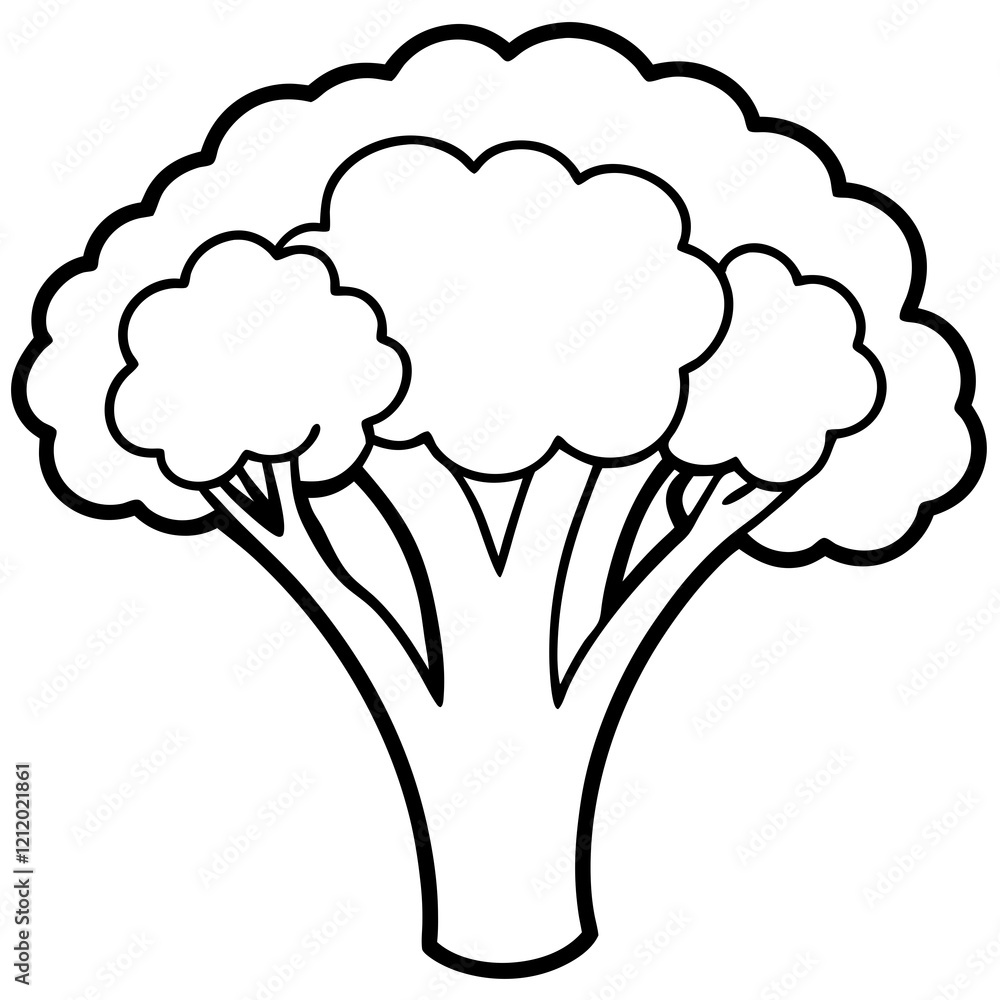 Minimalist Broccoli Vector Graphic Minimalist Broccoli Vector Graphic