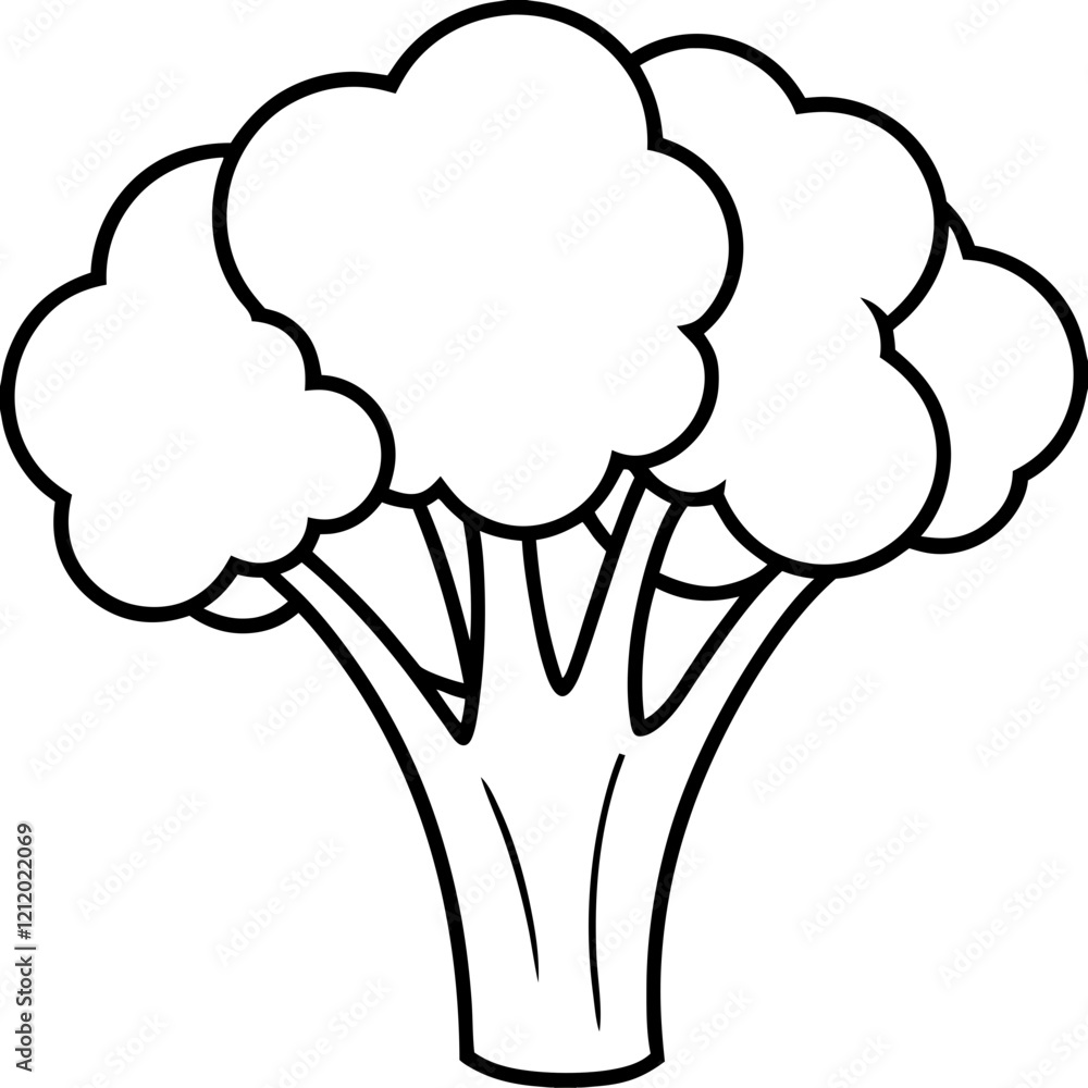 Minimalist Broccoli Vector Graphic Minimalist Broccoli Vector Graphic