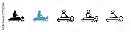 Massage vector icons pack in black and blue colors