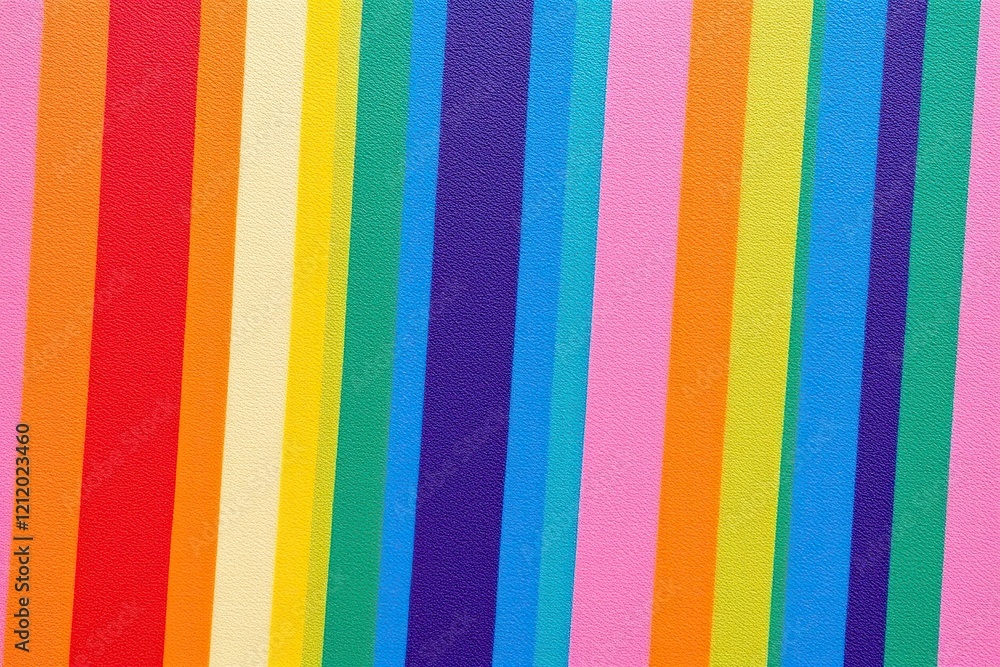 Vibrant Diagonal Stripes: A Joyful, Textured Color Field Painting Vibrant Diagonal Stripes: A Joyful, Textured Color Field Painting