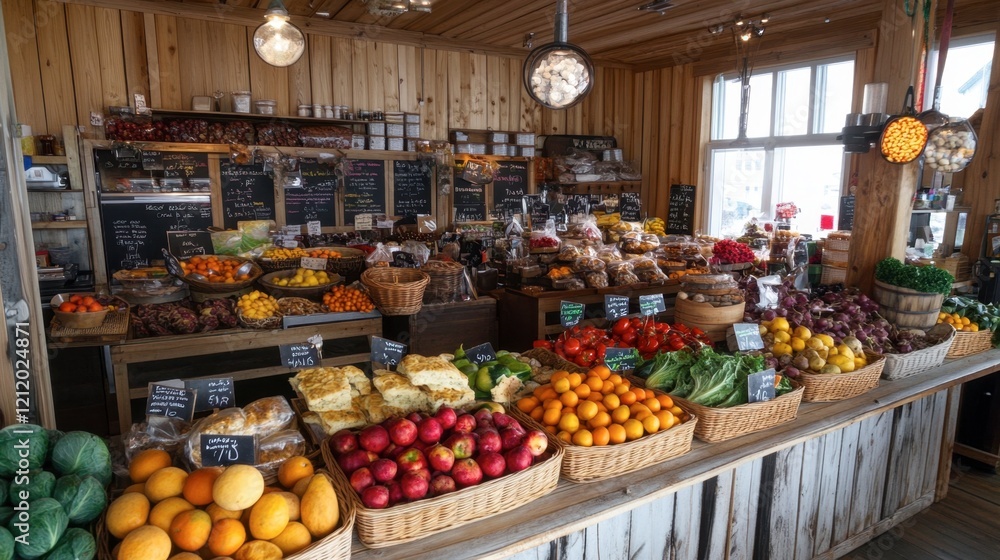 Fresh Organic Produce Display in Rustic Market Setting Fresh Organic Produce Display in Rustic Market Setting