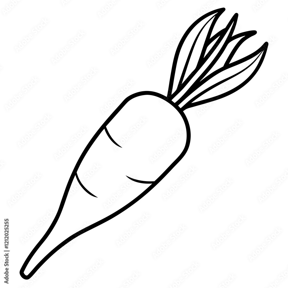 Minimalist Parsnip Art One-Line Vector Design Minimalist Parsnip Art One-Line Vector Design