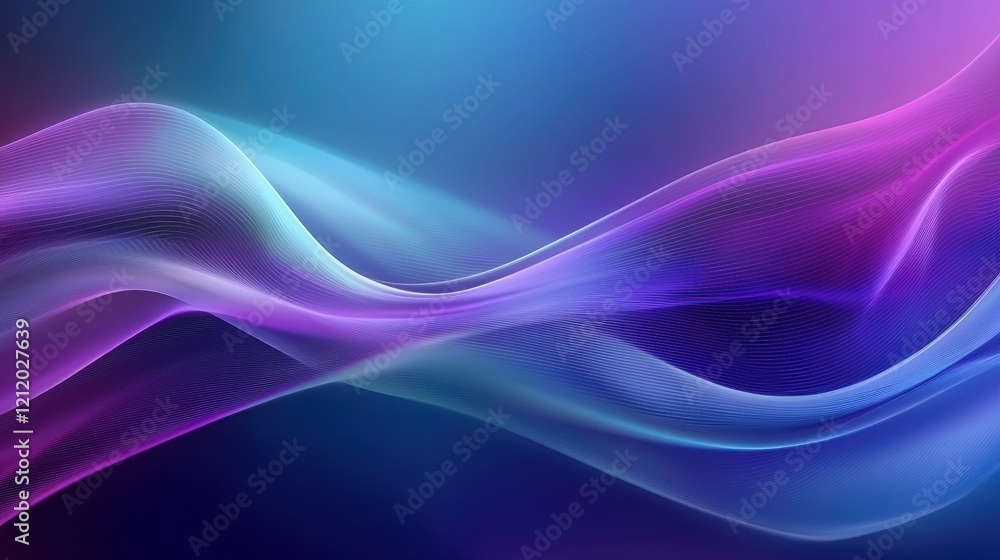 Abstract Background Design Featuring Smooth Curves and Waves in Gradient Colors of Purple and Blue, Perfect for Digital Art, Marketing, or Wallpaper Use Abstract Background Design Featuring Smooth Curves and Waves in Gradient Colors of Purple and Blue, Perfect for Digital Art, Marketing, or Wallpaper Use
