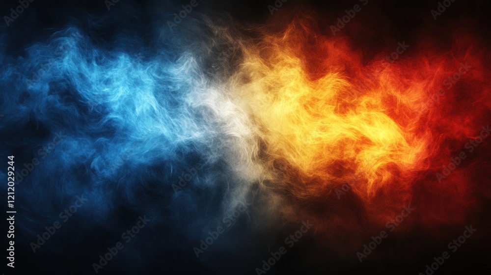 Dark blue, red and yellow spectrum gradient background with blur effect. Dark blue, red and yellow spectrum gradient background with blur effect.