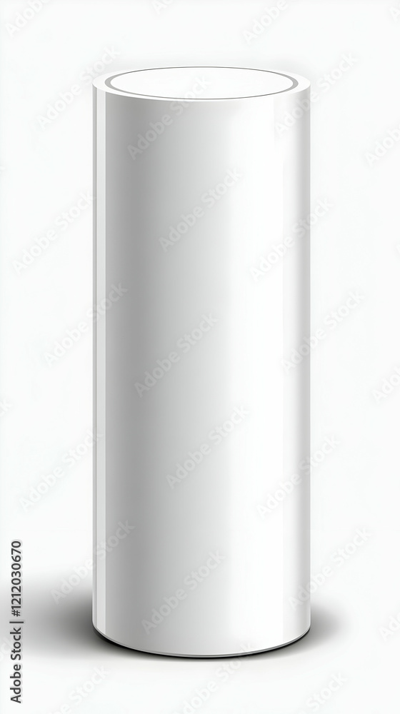 White cylindrical lamp, studio shot, bright background, home decor White cylindrical lamp, studio shot, bright background, home decor