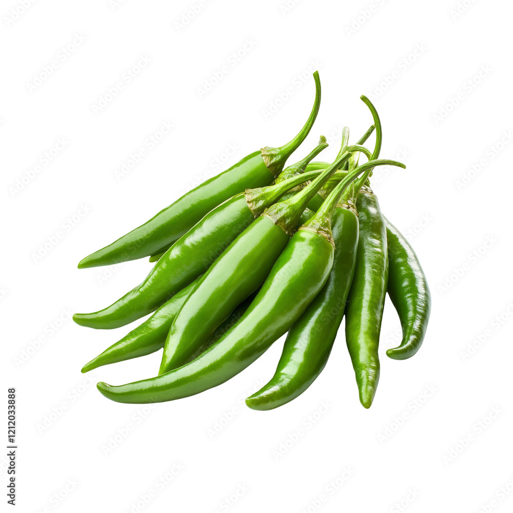 Fresh Green Chili Peppers Bundle - Spicy Ingredient for Cooking Fresh Green Chili Peppers Bundle - Spicy Ingredient for Cooking