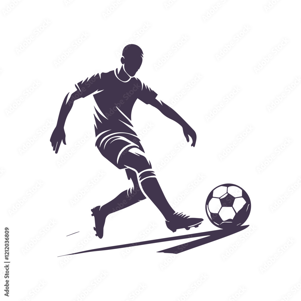 Naklejka premium Soccer Player Silhouette Vector Design Template Illustration