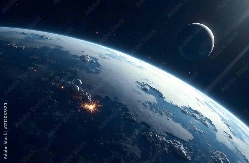 Obraz premium High-resolution image of planet Earth. A globe from outer space on a starry background.
