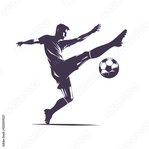 Soccer Player Silhouette Vector Design Template Illustration