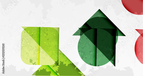 Squares, circles and triangles and grainy noisy texture. Vector Illustration For Wallpaper, Banner, Background, Card, Book Illustration, landing page