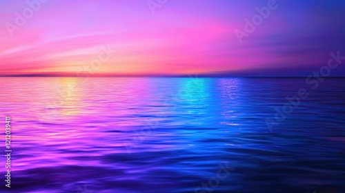 Tranquil sunset reflection over calm ocean waters coastal location photography serene environment landscape view nature inspiration