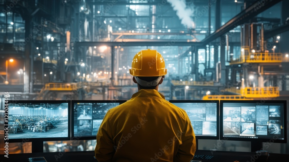 Industrial Control Room: Monitoring Modern Factory Operations Industrial Control Room: Monitoring Modern Factory Operations