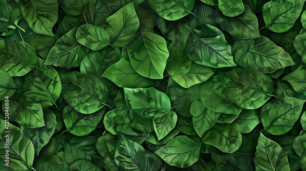 A seamless abstract pattern of overlapping green leaves with subtle veins and textures, captured with a realistic, HD-quality focus. A seamless abstract pattern of overlapping green leaves with subtle veins and textures, captured with a realistic, HD-quality focus.