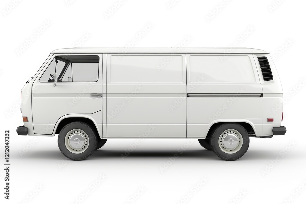 Transport white van car on white background with clipping path Transport white van car on white background with clipping path