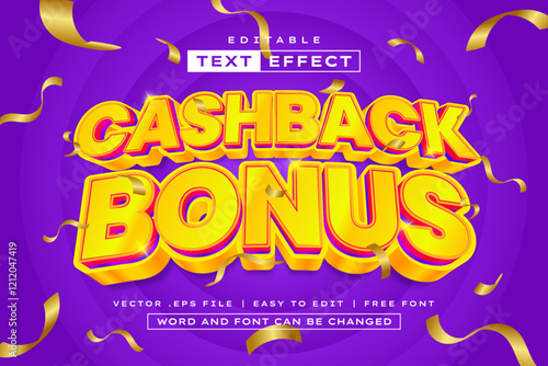 Cashback Bonus 3D Editable Text Effect