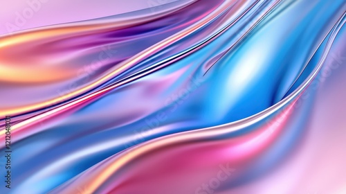 Abstract flowing silk wave patterns in vibrant hues of pink, blue, and purple creating a smooth and artistic background for design projects and presentations