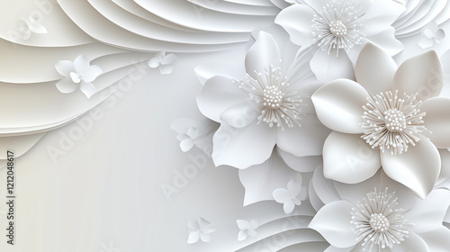 aclose up  of  large white flowers background photo