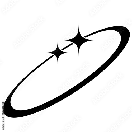 Y2K Elements. Minimalism Geometric Shapes. Star with line
