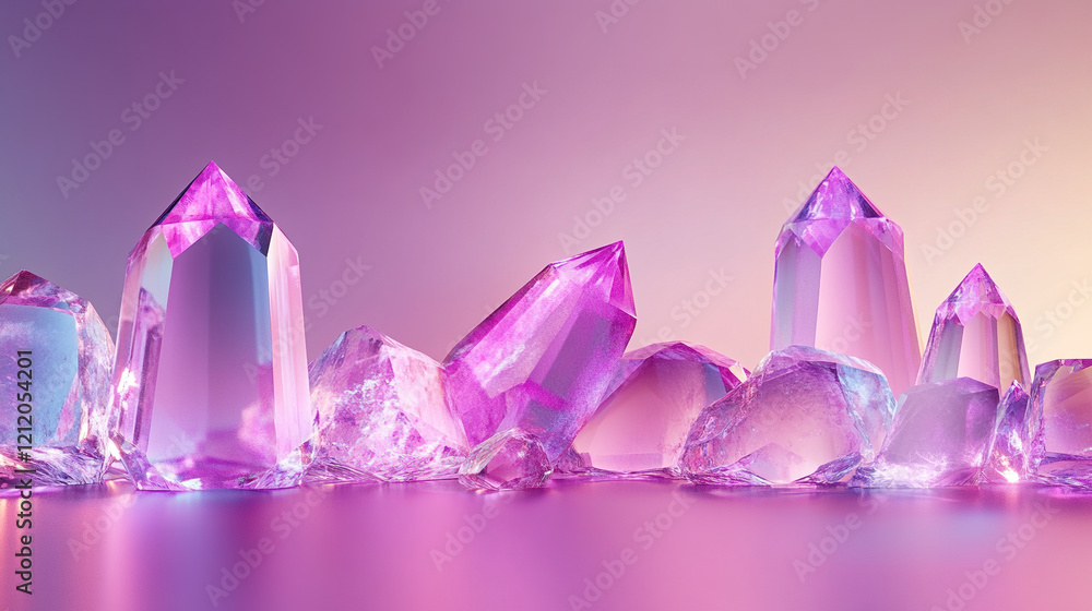 close-up shot of transparent pink gemstones close-up shot of transparent pink gemstones