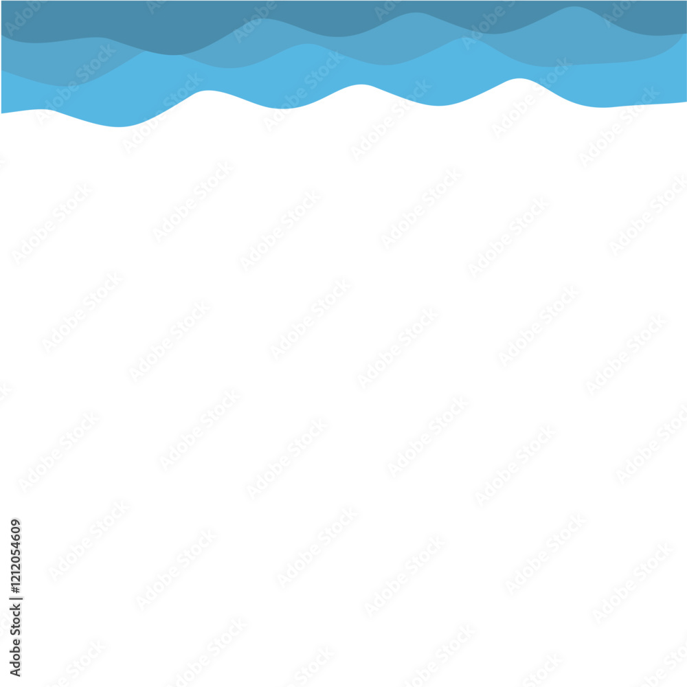 Blue Top Wave Border Blue Top Wave Border
