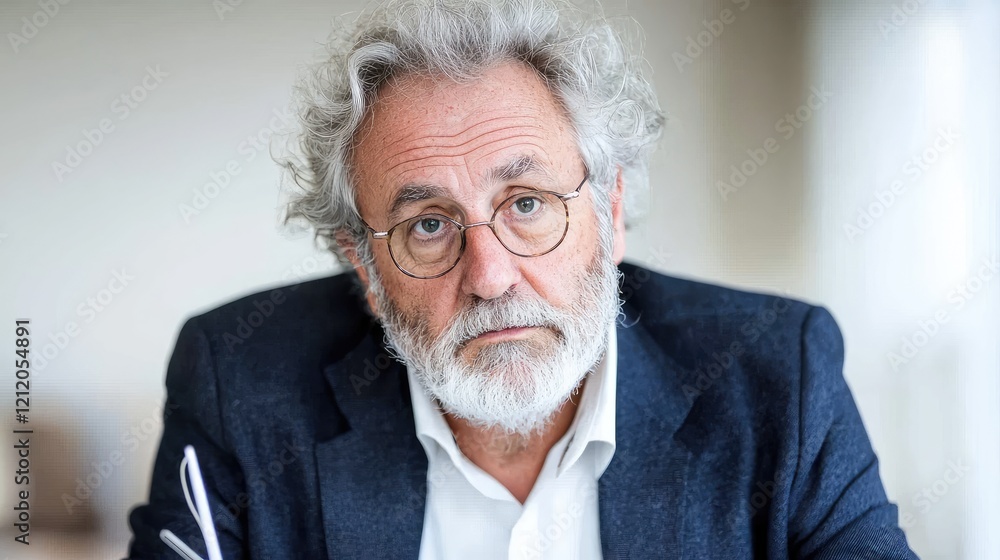 Serious senior man portrait, indoors, blurred background, for articles about aging Serious senior man portrait, indoors, blurred background, for articles about aging