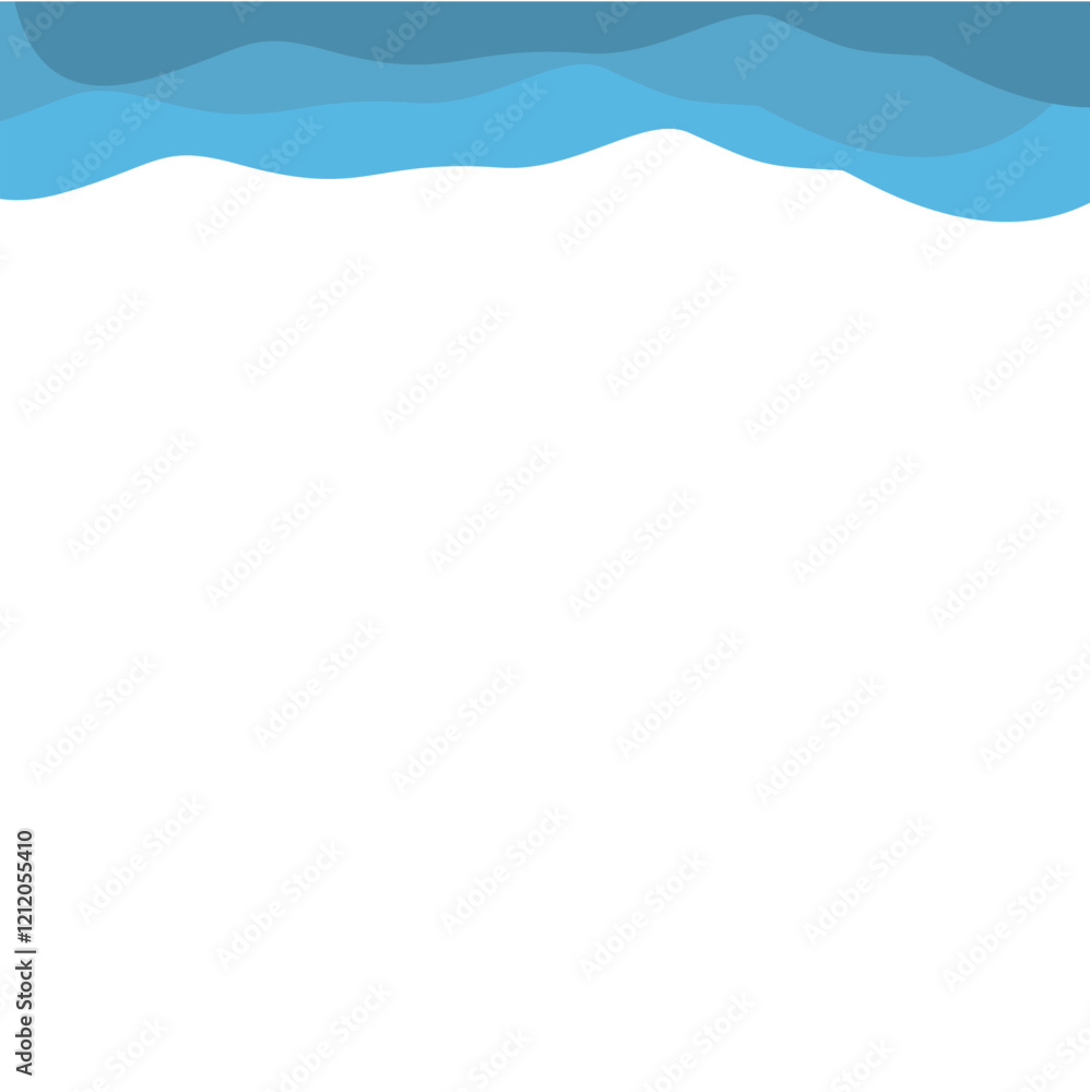 Blue Top Wave Border Blue Top Wave Border