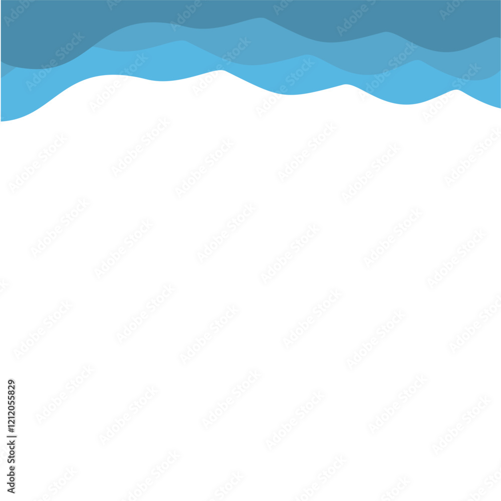 Blue Top Wave Border Blue Top Wave Border