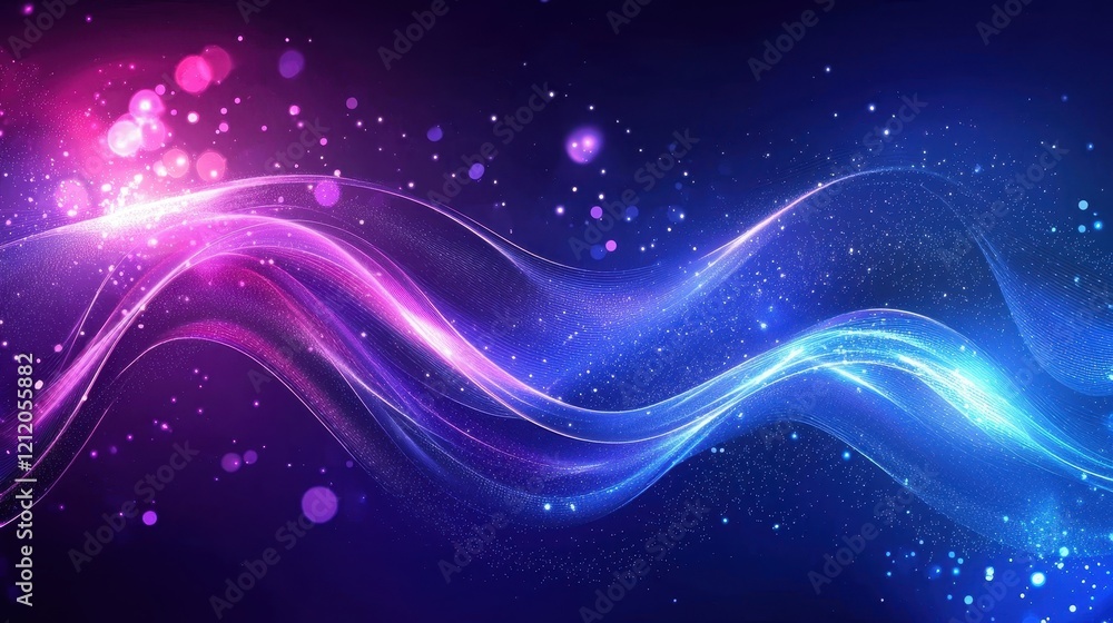 A Vibrant Abstract Background Featuring Flowing Lines and Dazzling Bokeh in Shades of Pink, Blue, and Purple for Creative Digital Projects and Designs A Vibrant Abstract Background Featuring Flowing Lines and Dazzling Bokeh in Shades of Pink, Blue, and Purple for Creative Digital Projects and Designs