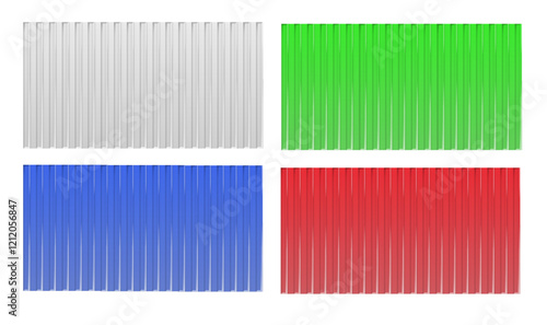 Galvanized iron for fences, walls, roofs. House remodel corrugated metal roof siding, profiled sheeting. Vector