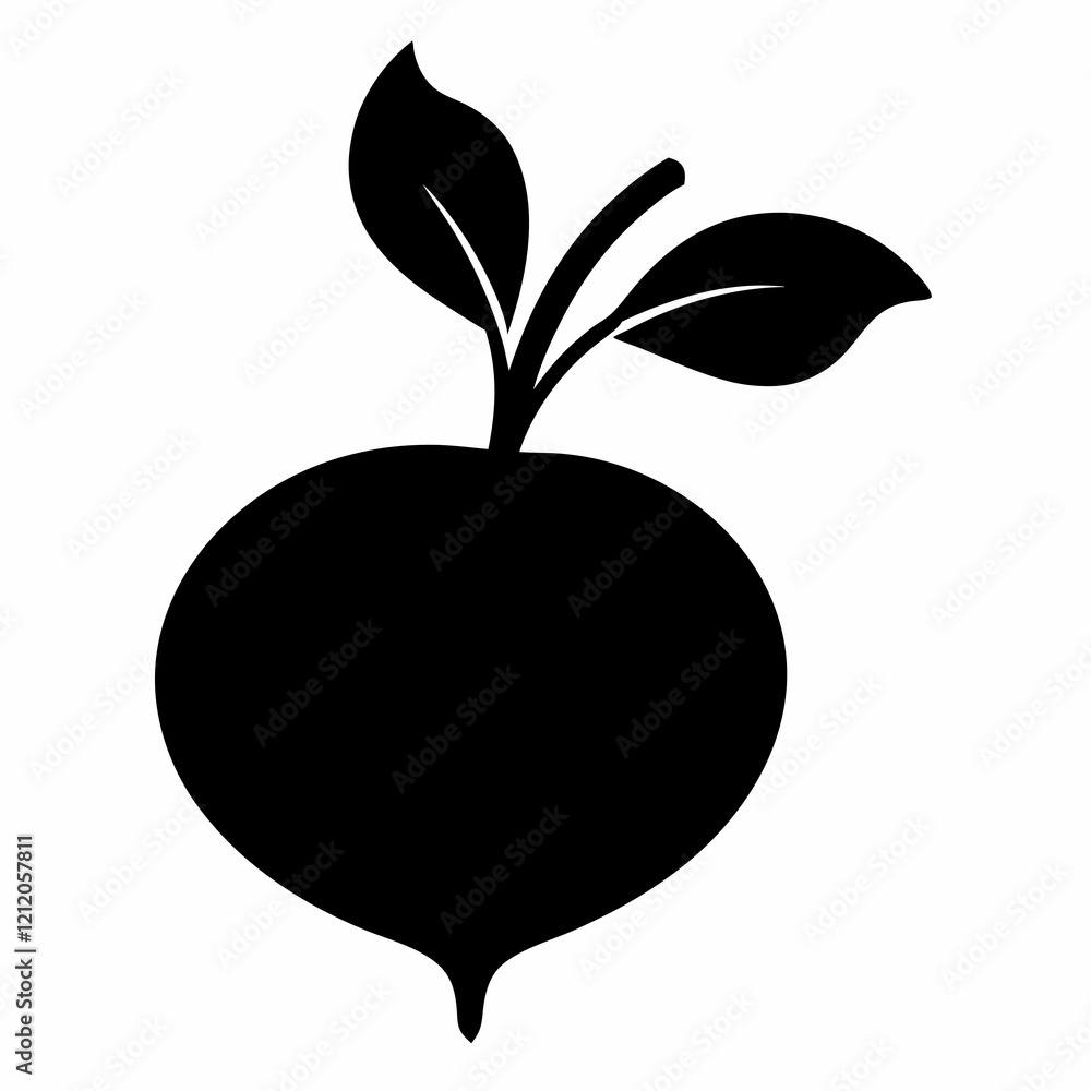 Radish Outline Vector Illustration in One Stroke Radish Outline Vector Illustration in One Stroke
