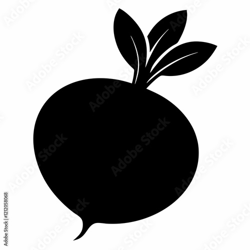 Radish Outline Vector Illustration in One Stroke