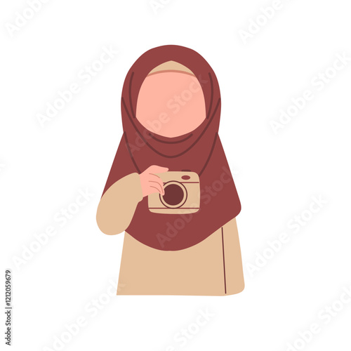 Illustration of female photographer with camera 