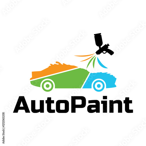 Car painting logo design vector illustration. Auto paint logo vector illustration,
