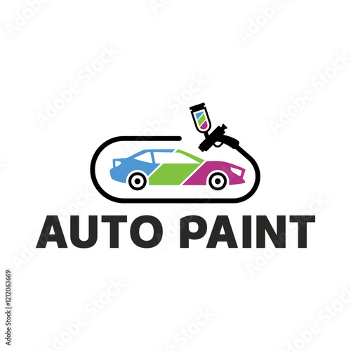 Car painting logo design vector illustration. Auto paint logo vector illustration,
