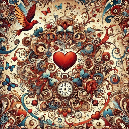 Romantic Valentine Background with Hearts and Soft Colors