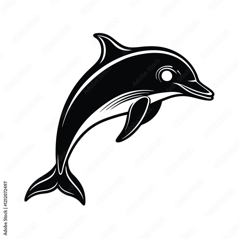Fototapeta premium dolphin isolated on white background vactor illustration