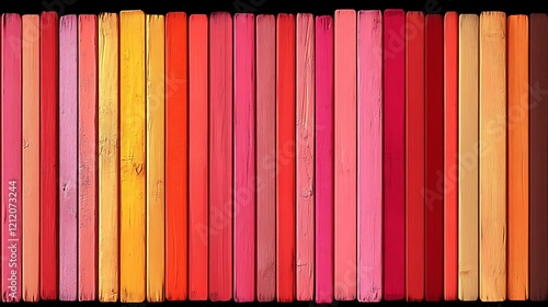 Wallpaper Mural Colorful Wooden Planks Displaying a Gradient of Red and Orange Hues Torontodigital.ca