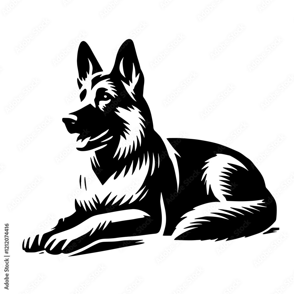 Fototapeta premium German Shepherd Dog Illustration.