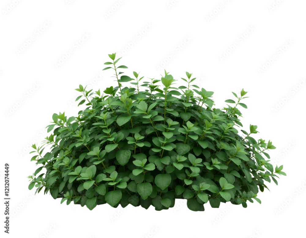 Obraz premium Green leafy bush plant with transparent background