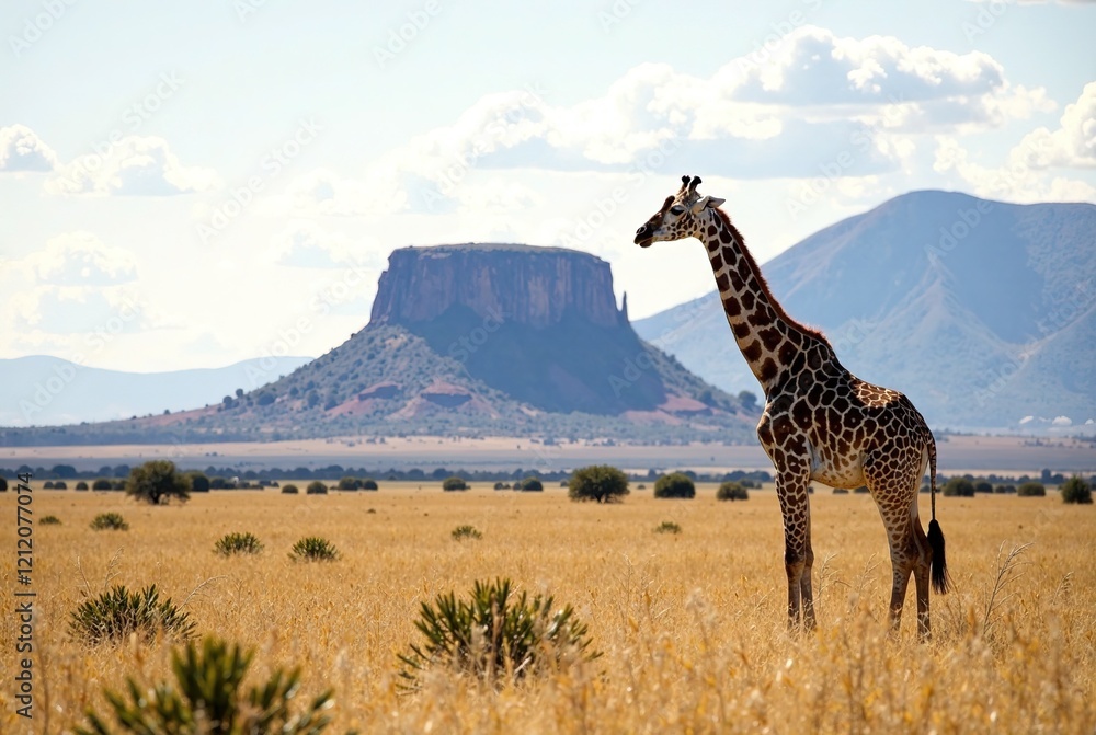 Fototapeta premium Entabeni Safari Giraffe Panorama Butte Landscape
