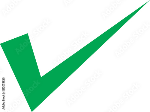 Tick mark approved green flat icon. Check mark symbol for website and mobile app isolated on transparent background. Verified badge vector illustration. Social media official account tick sign.