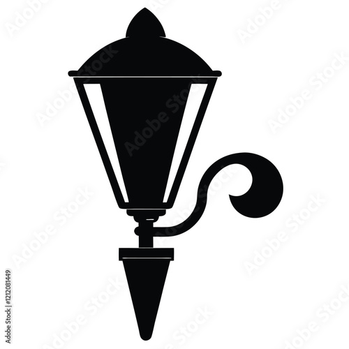 A vector silhouette of a compact wall sconce featuring a sleek, 