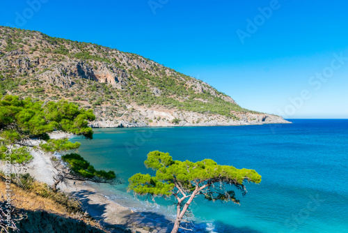 Panoramic view of Turquoise Pigadia Bay on Karpathos Island, Greece photo