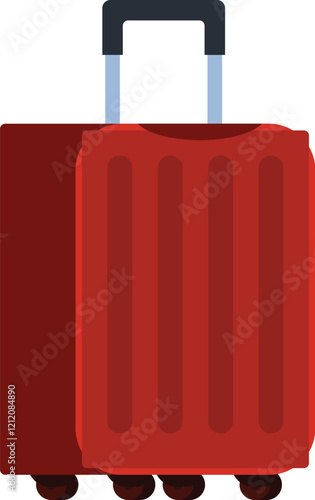 Rolling suitcase on wheels ready for vacation travel