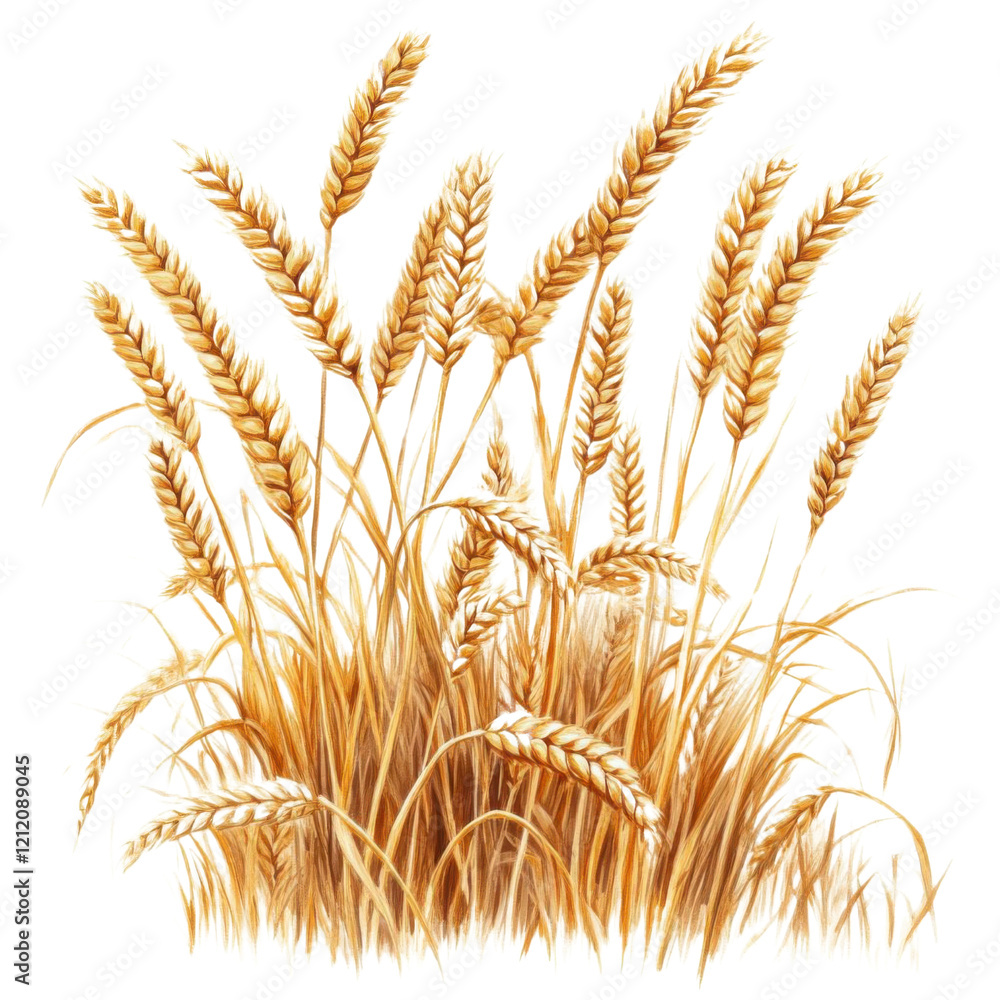 Realistic wheat ears isolated on transparent background. Vector illustration for your design. Realistic wheat ears isolated on transparent background. Vector illustration for your design.