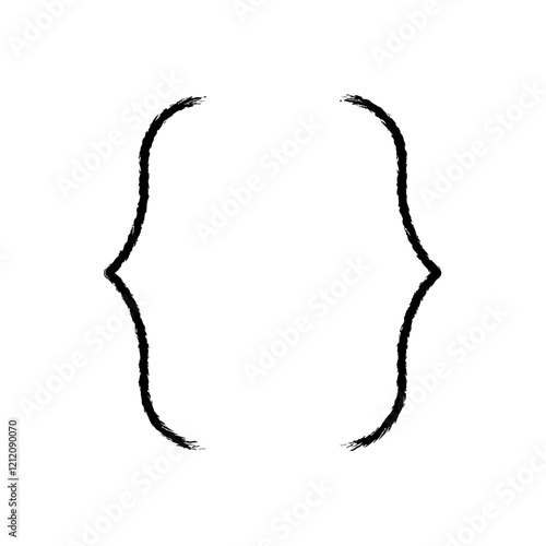 Crayon brush text brackets, braces, quote, text box icon